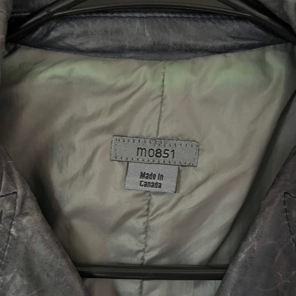 NWOT M0851 Women’s Blue Grey Leather Jacket - Picture 4 of 9